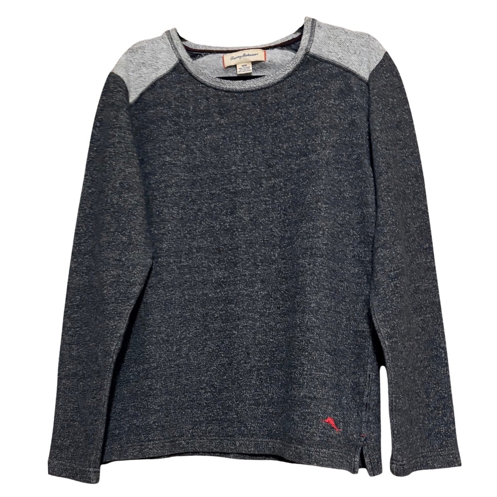Tommy Bahama Mens M/M Crew Neck Marine Charcoal Pullover Casual Minimalist